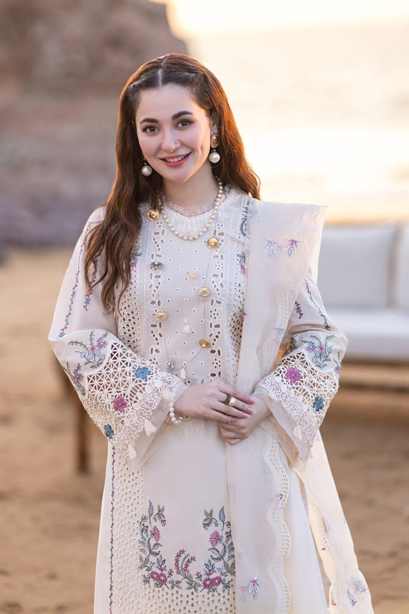 QN997 - Qalamkar 3 Piece Chickenkari Embroidered Lawn Suit