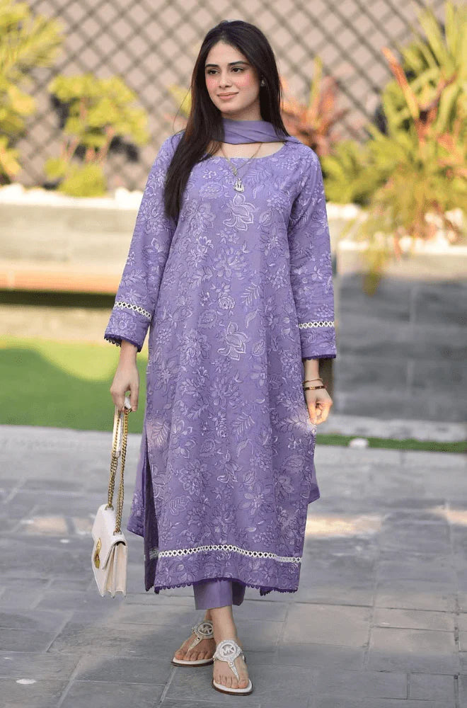QN1020 - SUMMER COLLECTION Breeze 3PC Lawn Embroidered Suit
