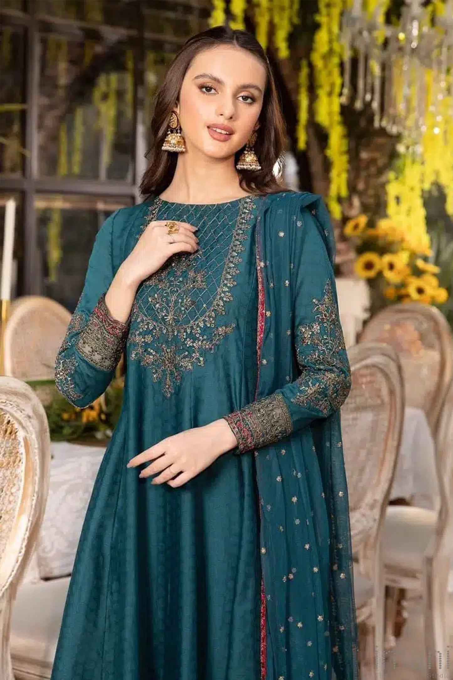 QN775-3PC-WINTER Unstitched rawo silk Embroidered