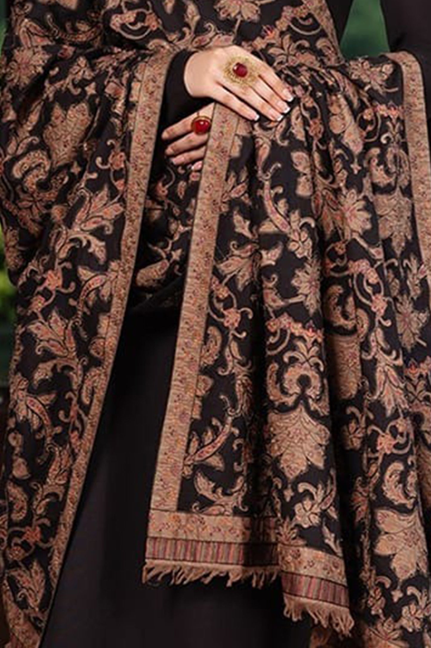 QN880-WINTER Dhanak Suit with Heavy Embroidered Dhanak Shawl