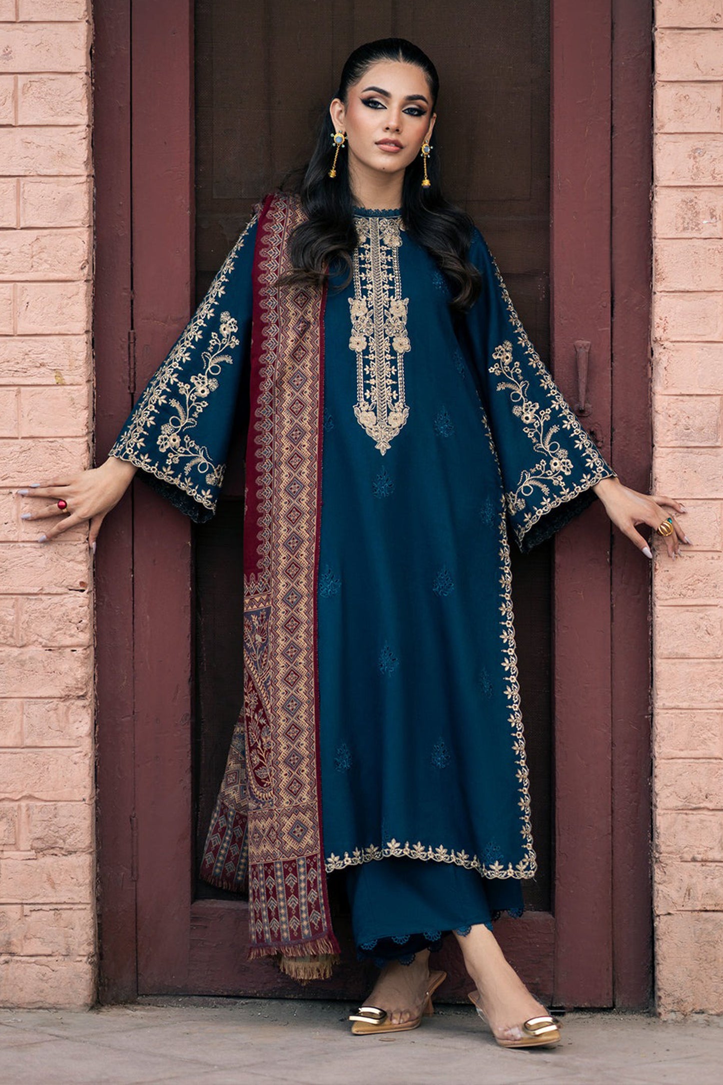 Jazmin - Winter 3PC Dhanak Embroidered Suit -QN1109