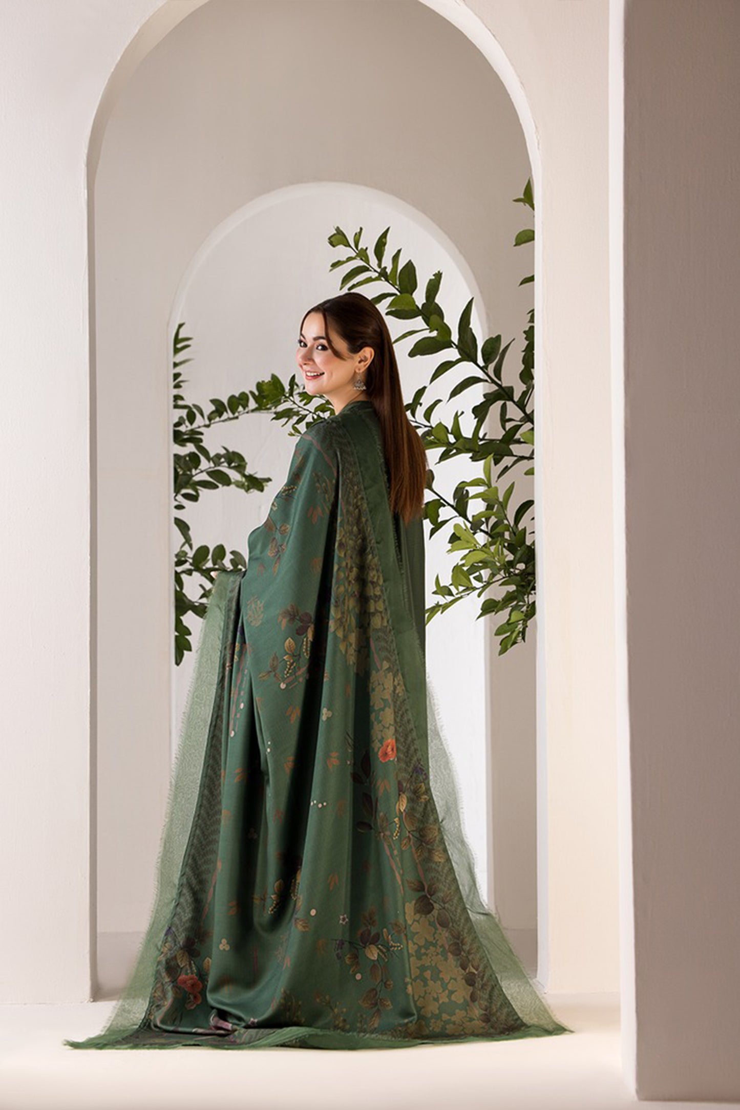 QN1122-winter SOBIA NAZIR- 3PC DHANAK EMBROIDERED SHIRT WITH WOOL PRINT SHAWL