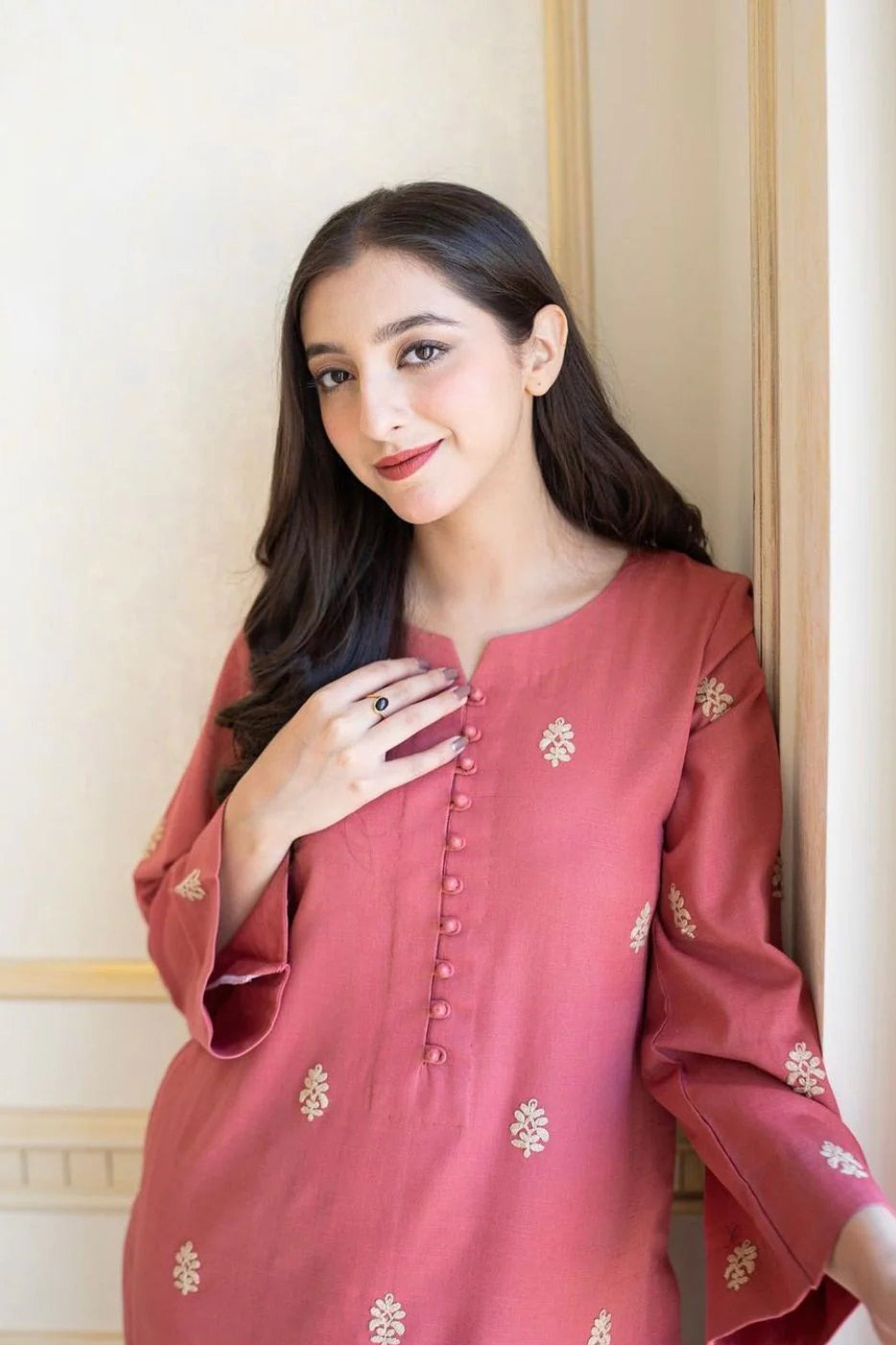 QN611-WINTER 3PC Dhanak suit with Dhanak Shawll