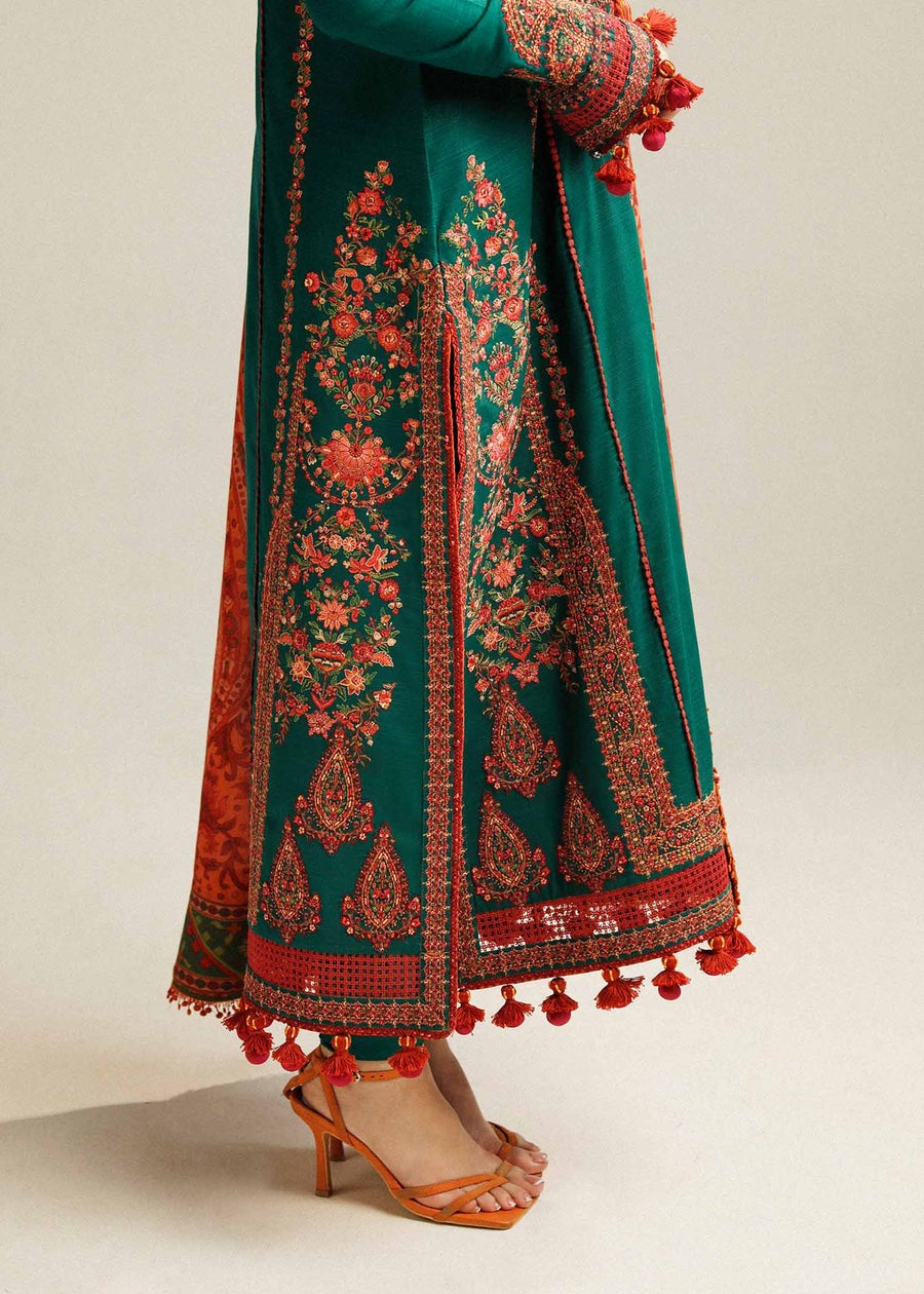 QN994-SUMMER MUSHQ 3PC EMBROIDERED LAWN SUIT WITH PRINTED SILK DUPATTA
