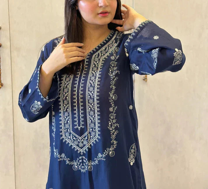 QN839-Summer Lawn Embroidered Unstitched 2pc