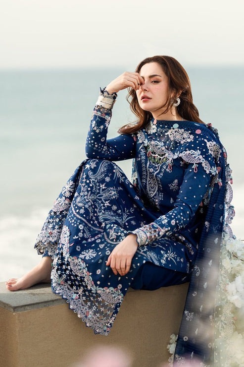 QN1055 - 3PC Unstitched Lawn ChickenKari Embroidered