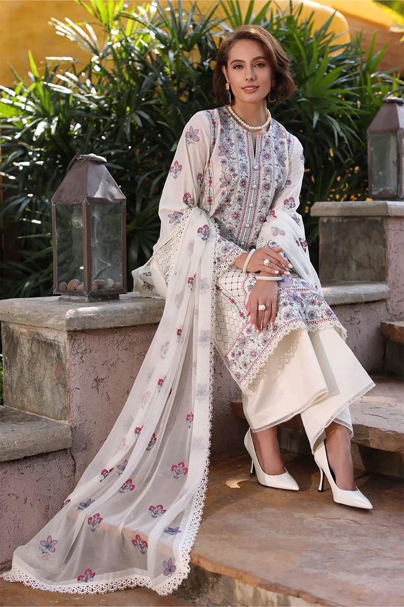 QN844-Bareeze Embroidered Summer 3pc lawn dress with embroidered chiffon dupatta