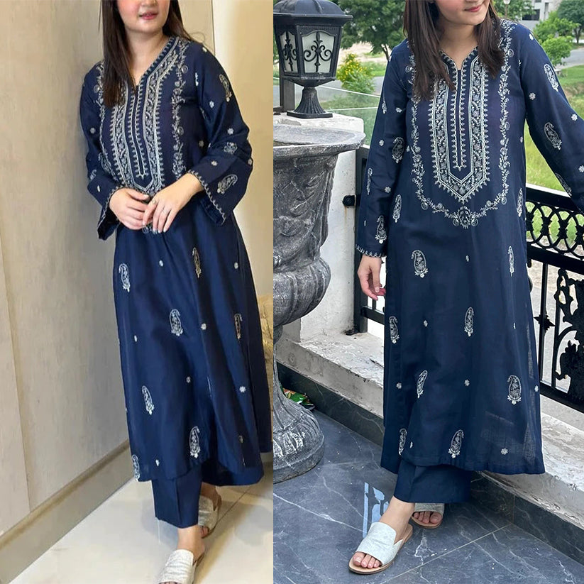 QN839-Summer Lawn Embroidered Unstitched 2pc