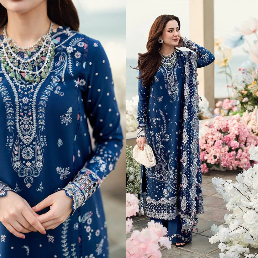 QN1055 - 3PC Unstitched Lawn ChickenKari Embroidered