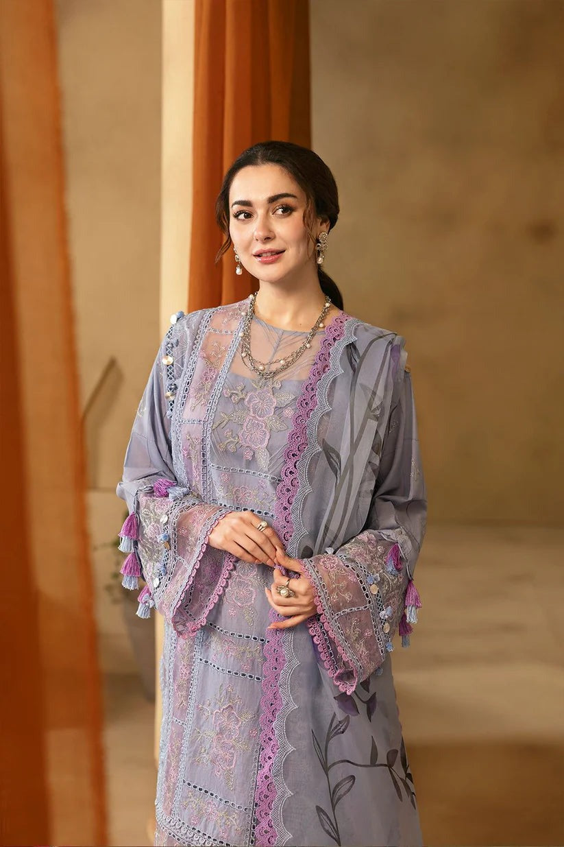QN1064-3 Piece Summer Unstitched Heavy Embroidered Lawn Suit