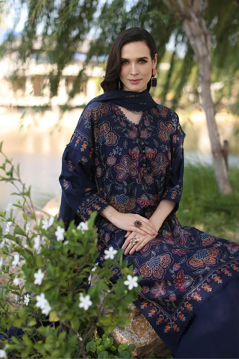 QN843-Bareeze Embroidered Summer 3pc lawn dress with embroidered chiffon dupatta