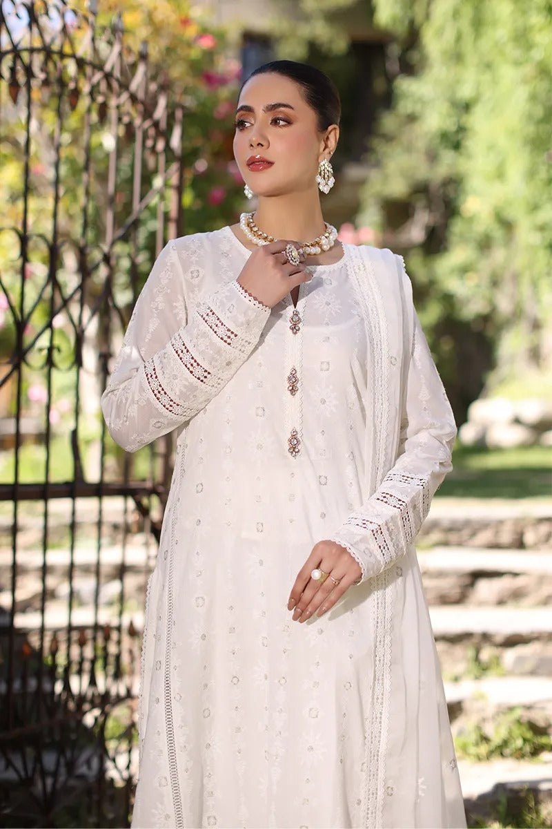 QN842-Bareeze Embroidered Summer 3pc lawn dress with embroidered chiffon dupatta