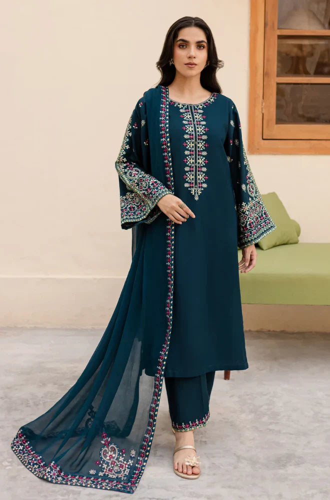 QN111 -SUMMER Sapphire 3PC Lawn Embroidered Suit