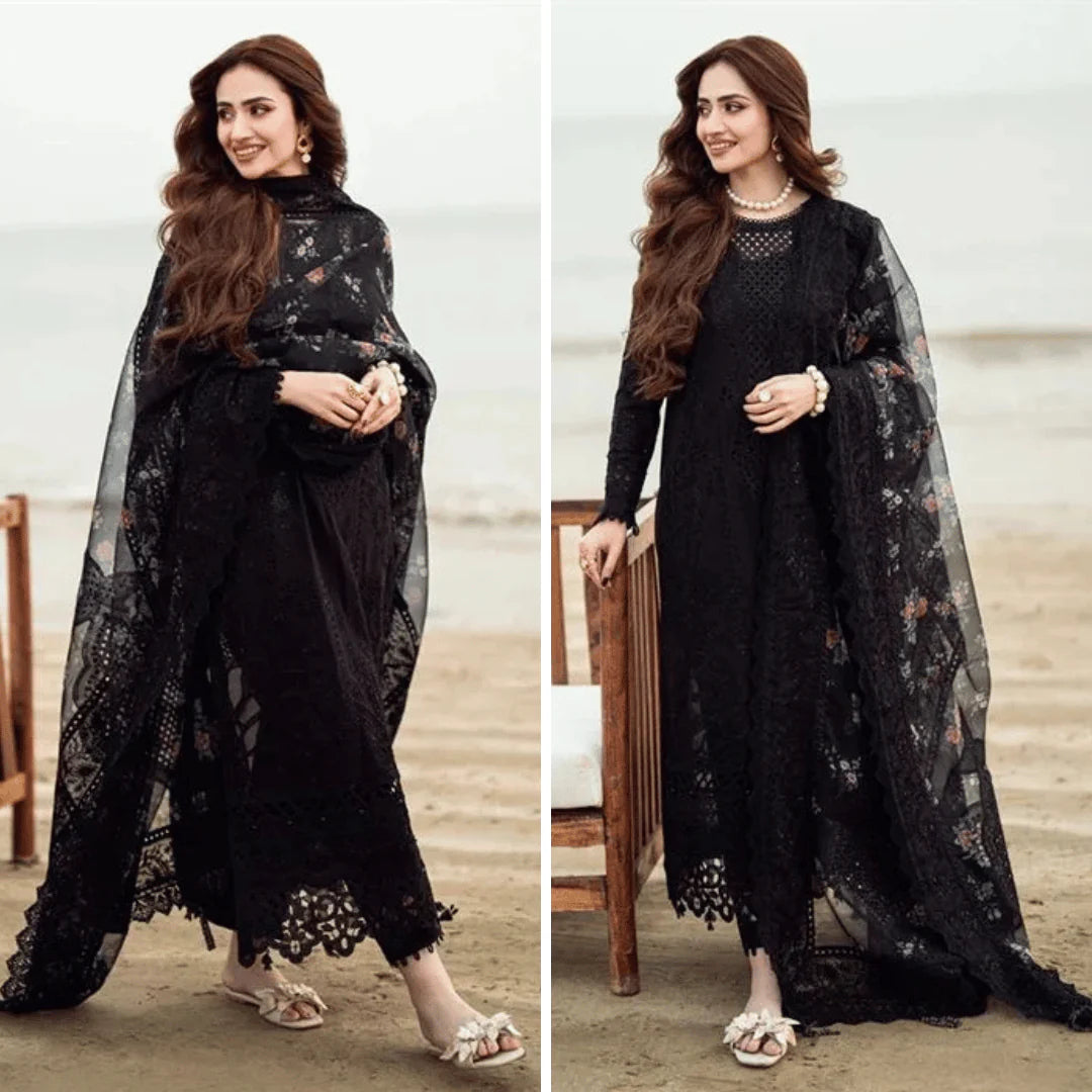 QN1041 - SUMMER Nureh 3PC Lawn ChickenKari Embroidered