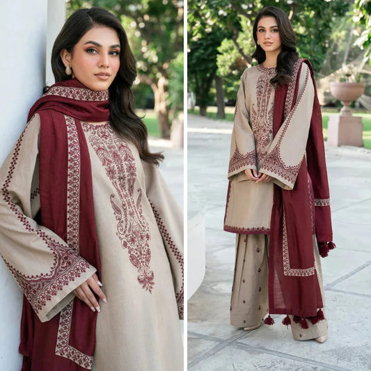 QN1018 - SUMMER COLLECTION Baroque 3PC Lawn Embroidered Suit