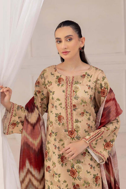 QN827- Winter 3PC Karandi Printed Suit