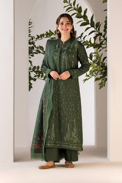 QN1122-winter SOBIA NAZIR- 3PC DHANAK EMBROIDERED SHIRT WITH WOOL PRINT SHAWL
