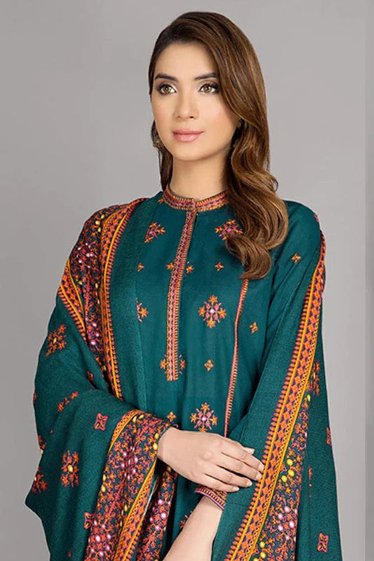 QN527- WINTER kayseria-3Pc Linen Winter Collection Heavy Embroidered Suit