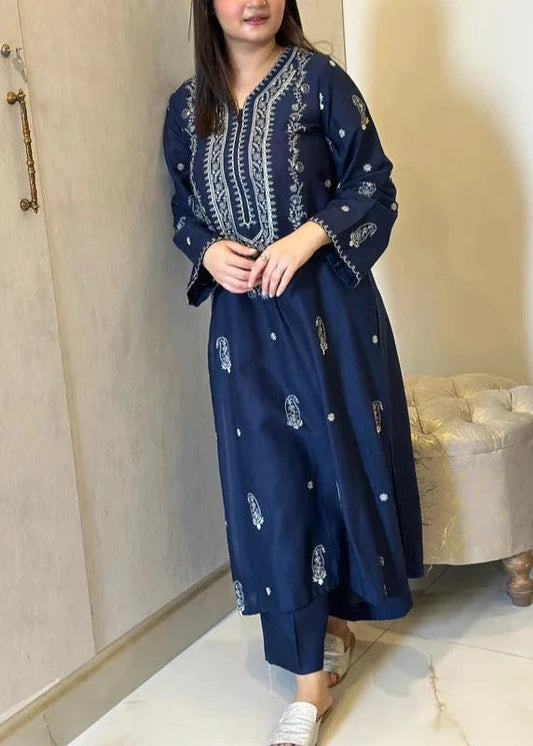 QN839-Summer Lawn Embroidered Unstitched 2pc
