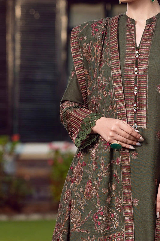 QN415-WINTER Embroidered Dhanak Suit with Heavy Embroidered Dhanak Shawl