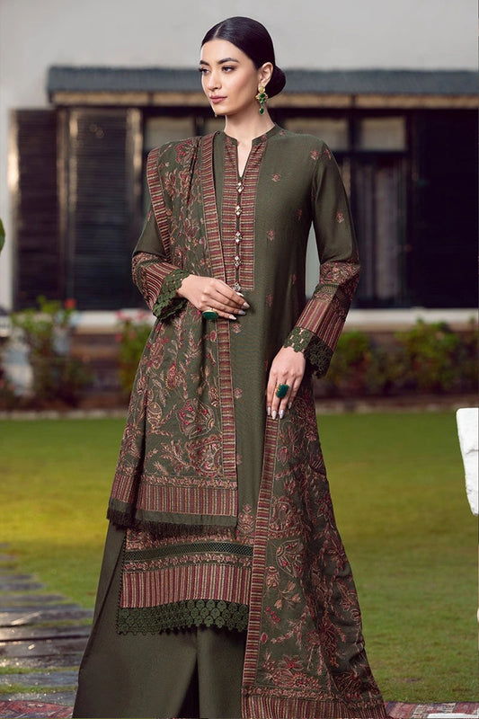 QN415-WINTER Embroidered Dhanak Suit with Heavy Embroidered Dhanak Shawl