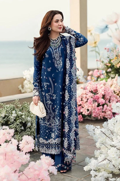 QN1055 - 3PC Unstitched Lawn ChickenKari Embroidered