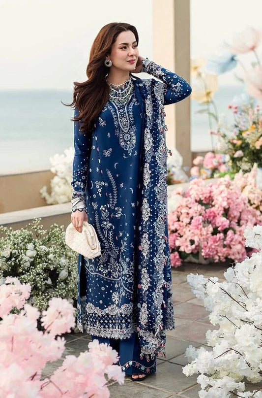 QN1055 - 3PC Unstitched Lawn ChickenKari Embroidered