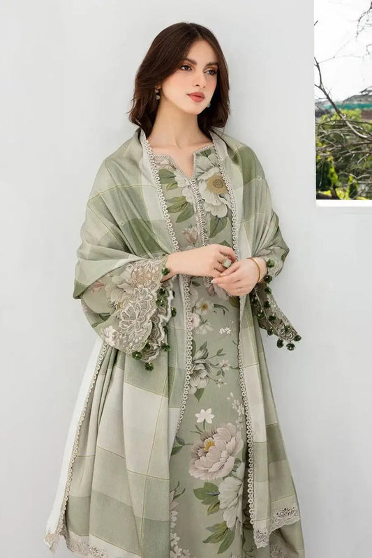 QN942- Winter 3PC Karandi Printed Suit