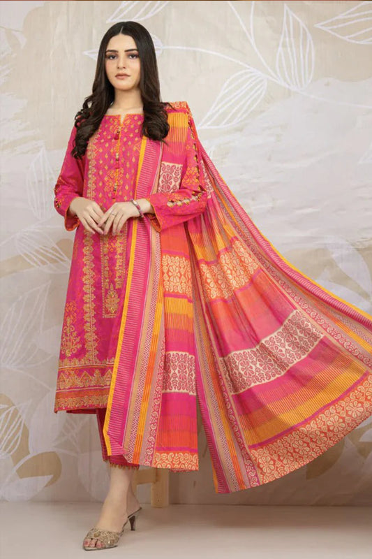 QN926- Winter 3PC Linen Printed Suit