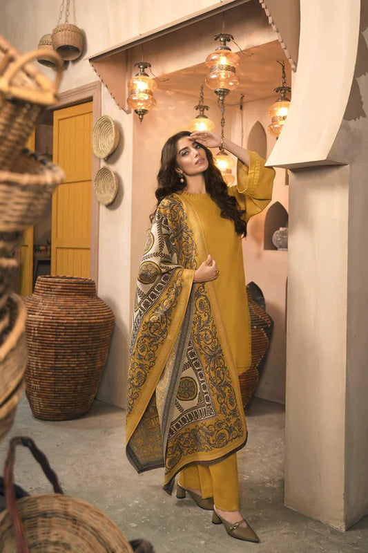 QN945-WINTER 3 Piece Dhanak Suit with digital printed wool shawll