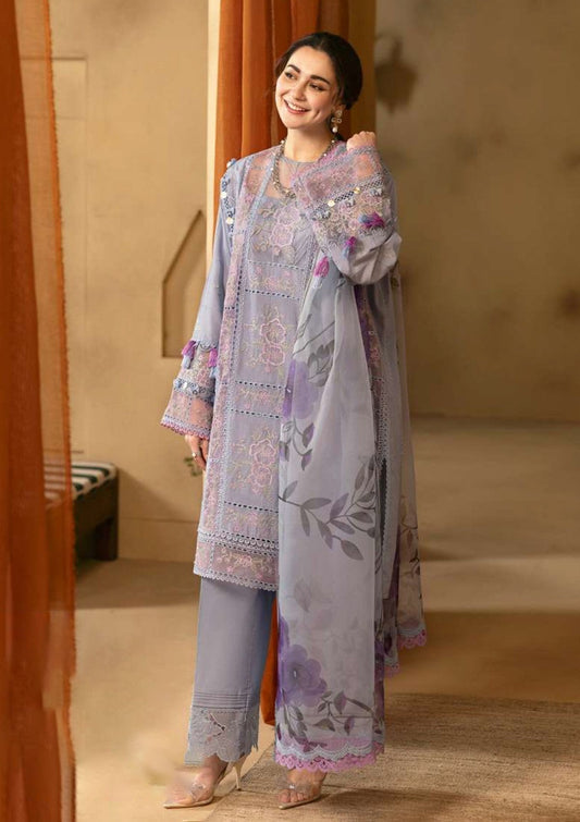 QN1064-3 Piece Summer Unstitched Heavy Embroidered Lawn Suit