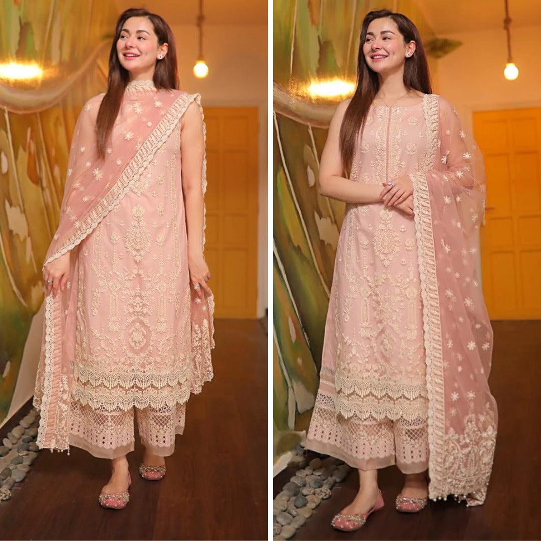 QN979-3 Piece Summer Unstitched Heavy Embroidered Lawn Suit