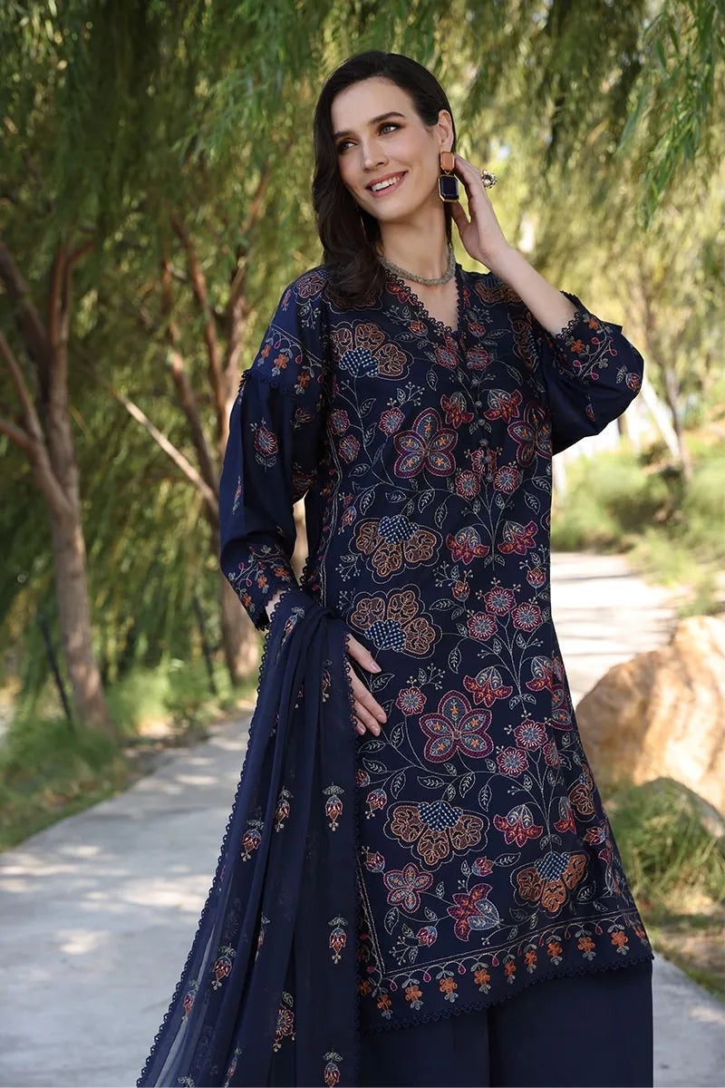 QN843-Bareeze Embroidered Summer 3pc lawn dress with embroidered chiffon dupatta
