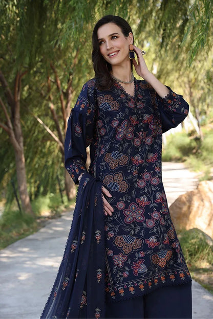 QN843-Bareeze Embroidered Summer 3pc lawn dress with embroidered chiffon dupatta