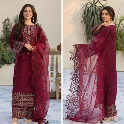 QN1050 - SUMMER Allys 3PC Lawn Embroidered Suit